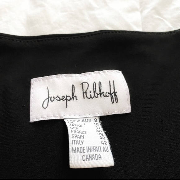JOSEPH RIBKOFF BLACK BEIGE MESH TEE STRIPED BELL SLEEVE TOP - 8 - Picture 7 of 10